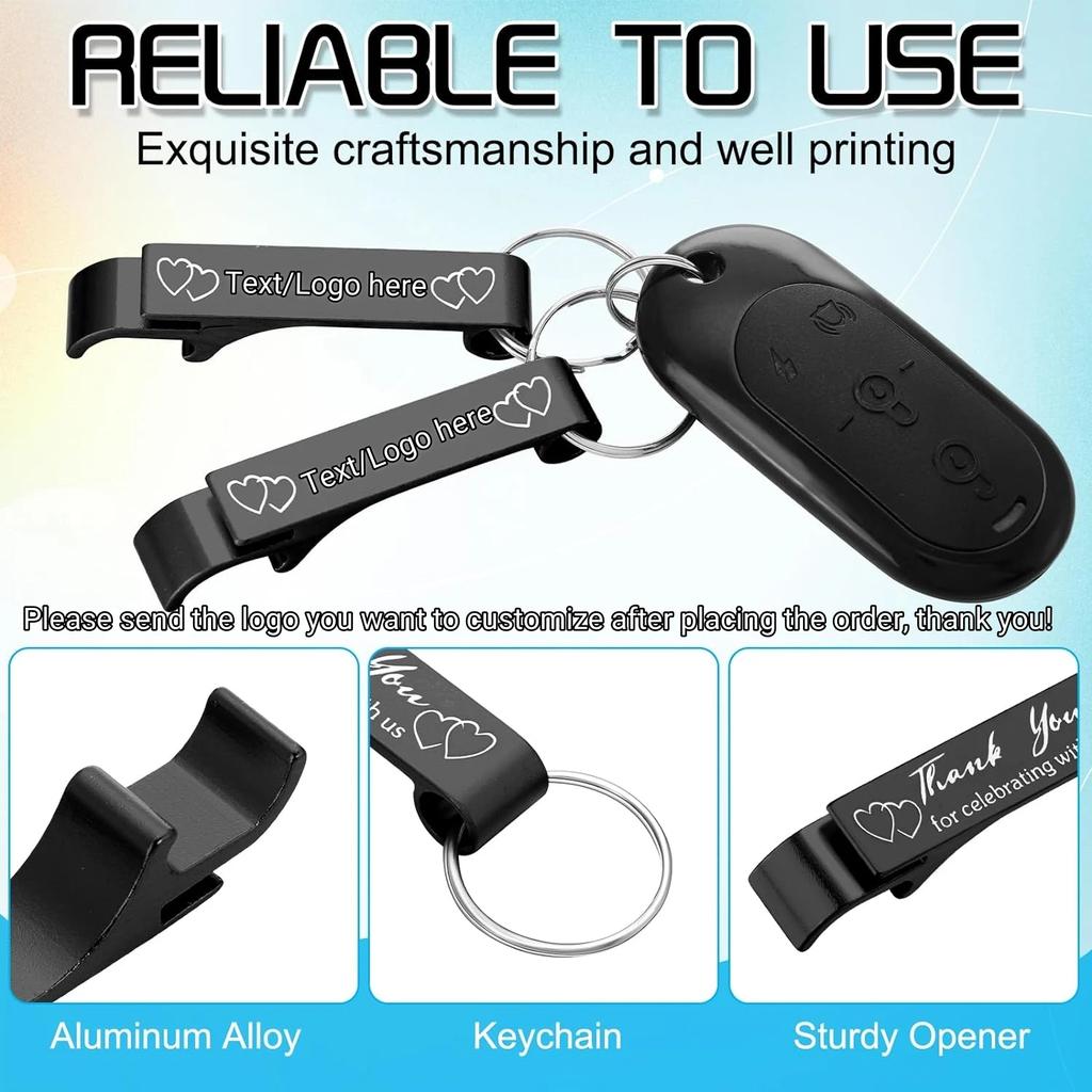 25-200Pcs Bottle Opener Keychains Wedding Thank You Gifts for Guest Portable Mental Wine Beer Openers for Party Birthday Favors