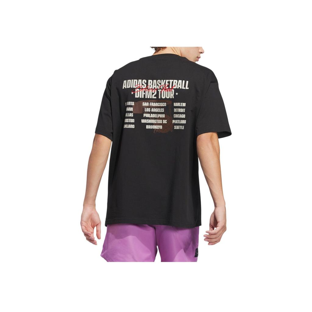 adidas Anthony Edwards Series Basketball FW24 Letter Logo Print Crew Neck Short Sleeve T-Shirt Men Tops Black IY1593