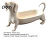 Unique Home Decoration Dachshund Jewelry Tray, Decorative Storage Organizer for Rings Earrings And Keys, Animal Trinket Dish Cute Resin Figurine