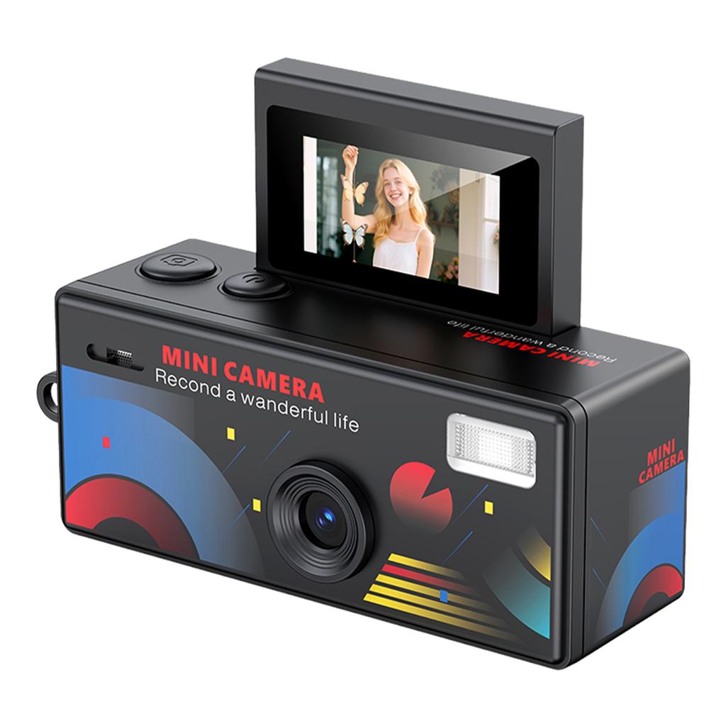 1080P Mini Digital Camera 180° Flip Screen Selfile Keychain Camera Retro CCD Small Camcorder Video Recorder Support Memory Card