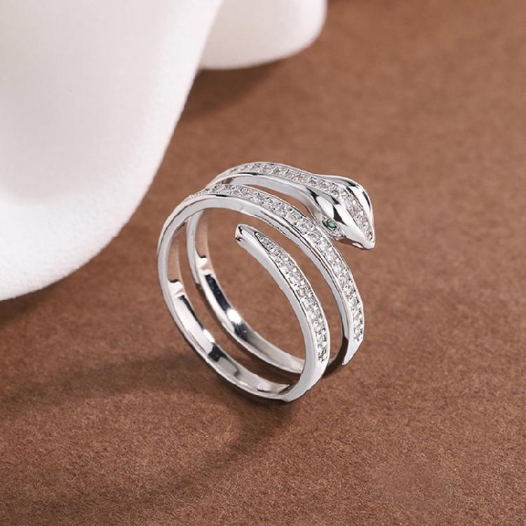 Trendige Schlangen-Wickel-Motiv-Ringe Schicke Legierungs-Schlangenringe Schmuck Einzigartige Ringe Für Frauen, Die Einen Einzigartigen Stil Suchen