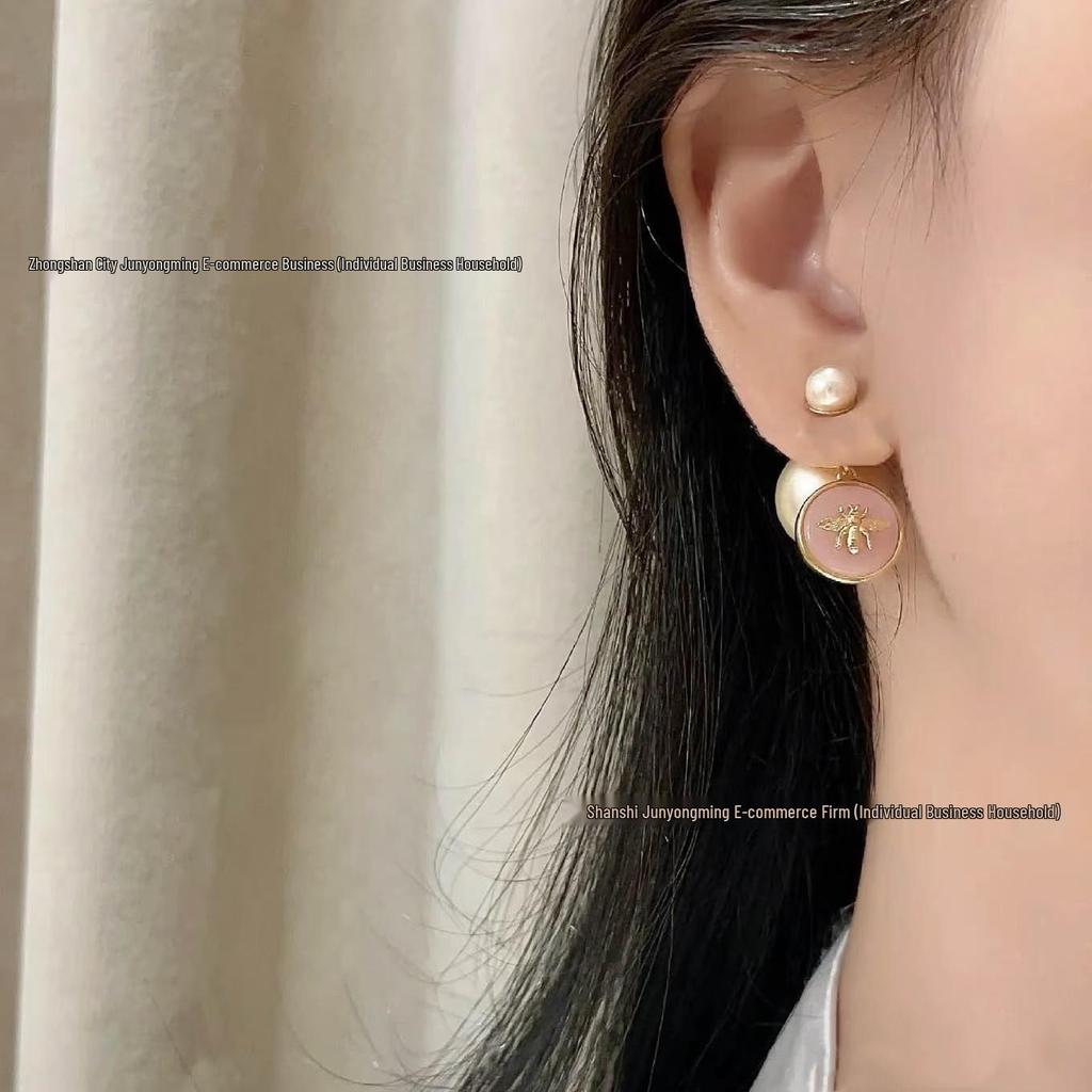 Sweet Style Resin & Pearl Candy Stud Earrings for Women