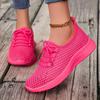 Spring and Autumn New Casual Flying Weaving Single Shoes Polyurethane Breathable Sneakers Large Size Spot Women's Mesh Shoes
