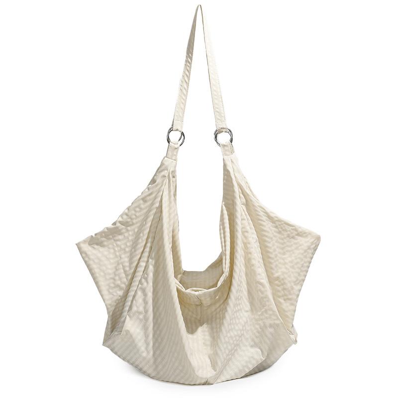 

Plaid Crossbody Bag Women s Lightweight Nylon Bag Large Capacity Shoulder Bag бежевий