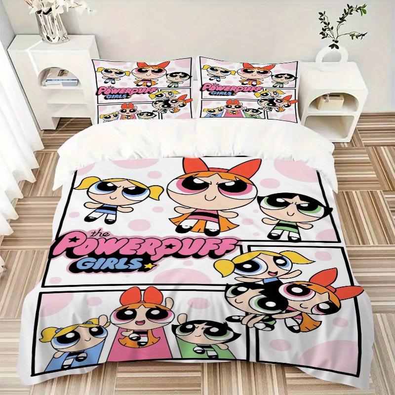 3pcs Blossom & Bubbles & Buttercup Printed Bedding Set, Soft and Comfortable Quilt Cover for Bedroom, Guest Room F001