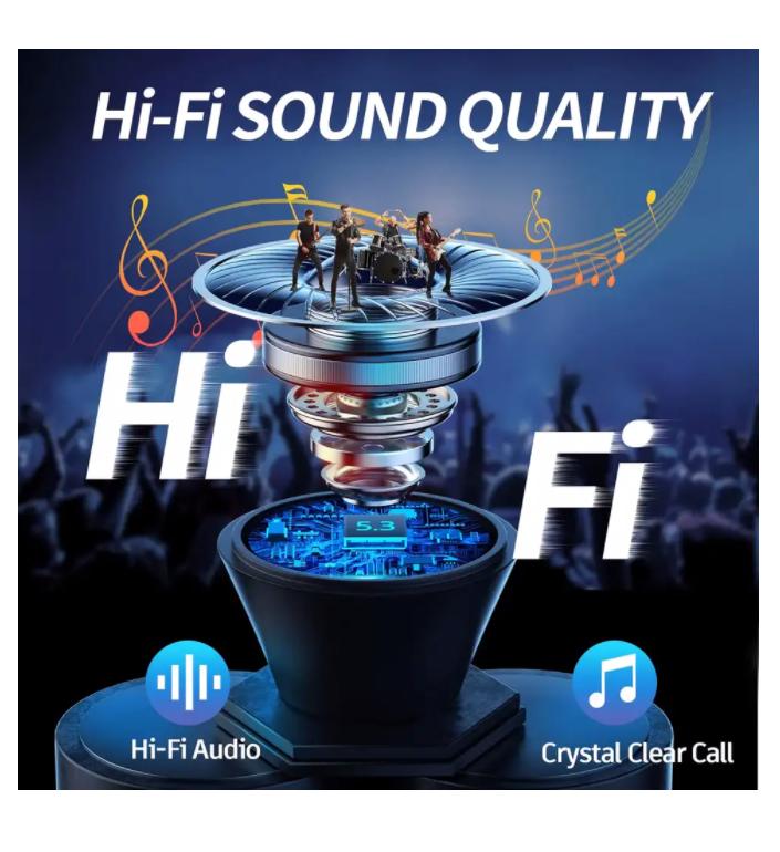 Wireless Earphone Bluetooth 5.3 Headphone 60H Playback LED Power Display Ear Buds Mic Noise Cancellation Stereo Sound Earphones