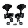 Musiclily Basic R2 Open Gear Bass Tuners for Electric Black L2+ 4-String Ibanez-Style Basses,