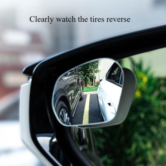 2x 360° Car Rotation HD Glass Adjustable for Parking Reversing Blind Spot Mirror