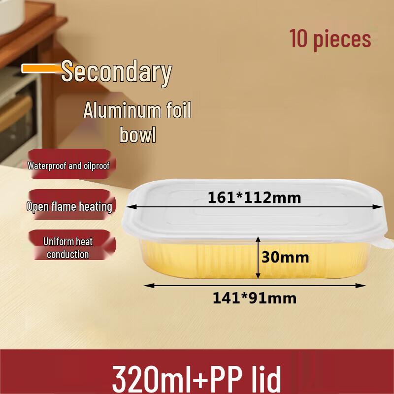 Homeglen Disposable Aluminum Foil Takeaway Containers with Lids