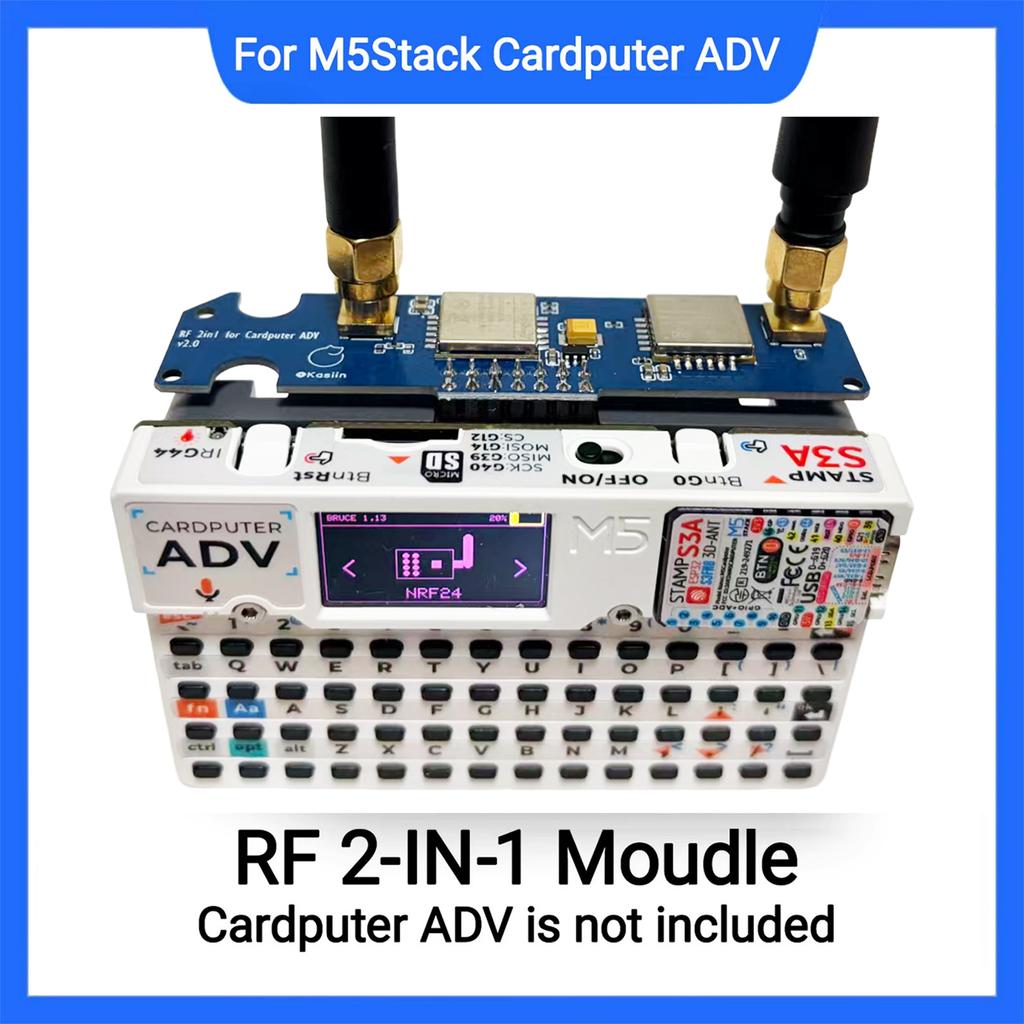 For M5Stack Cardputer ADV CC1101 915MHz & NRF24 2.4G RF Module 2 In 1 NRF24& CC1101 Dual-Bands Board Enhanced Antenna Design