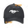 Mustang Horse Printing Retro Cowboy Washed Baseball Caps Men Denim Street Tide Hat Hip Hop Peaked Cap
