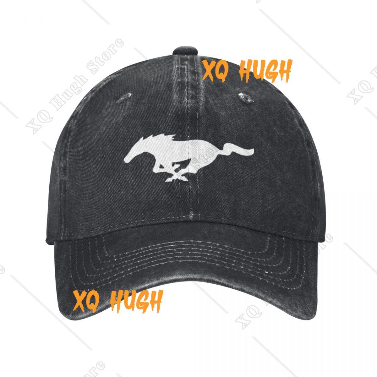 

Mustang Horse Printing Retro Cowboy Washed Baseball Caps Men Denim Street Tide Hat Hip Hop Peaked Cap One Size