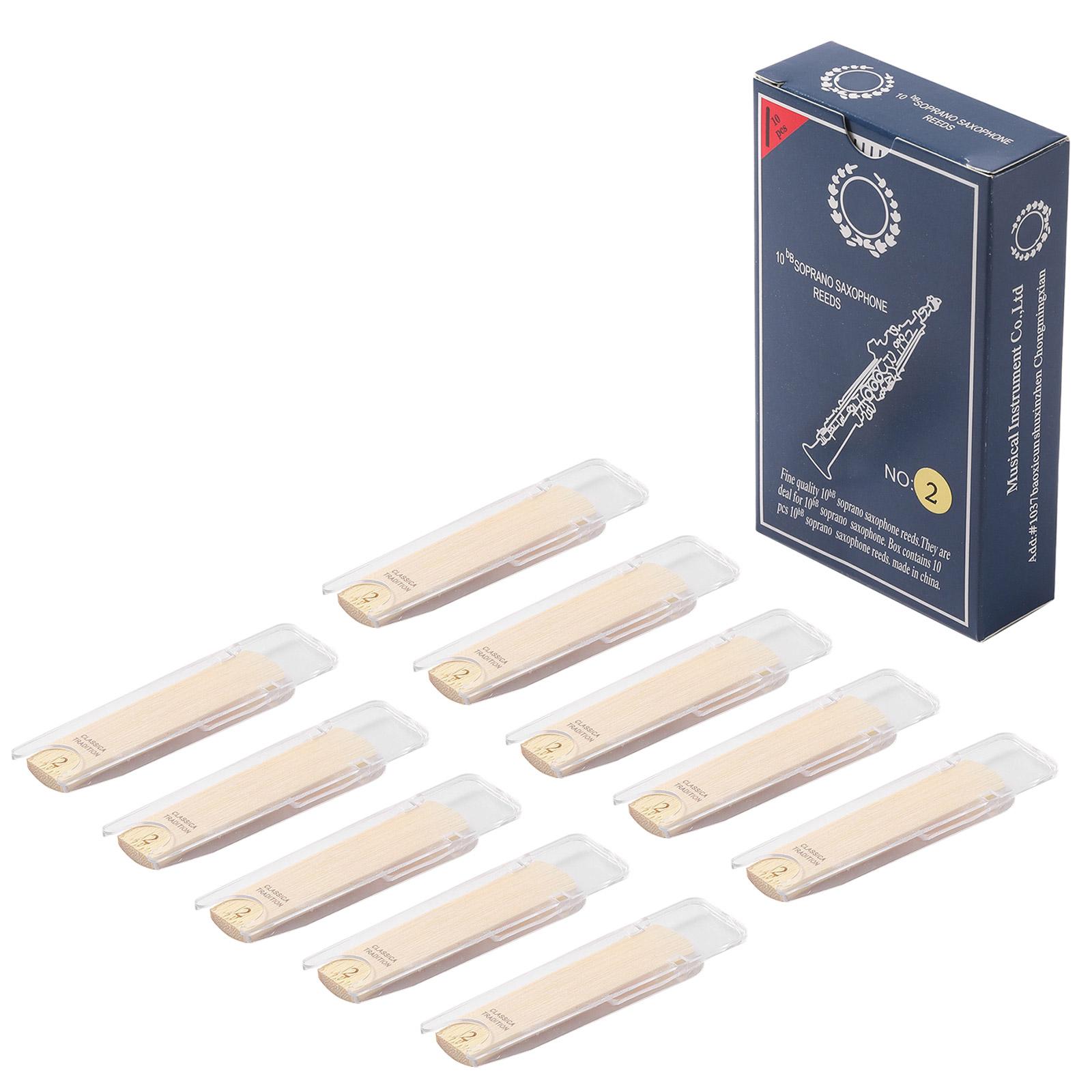 

10pcs Bb Soprano Saxophone Reeds Strength 2.0/2.5/3.0 Tone Sax Instrument Reed for Beginners Woodwind Instrument Parts 1