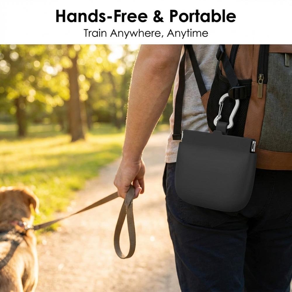 Pet Treat Pouch for Dogs Cats - Portable Training Treat Bag with Clip & Drawstring, Food Storage Pouch for Outdoor Walking
