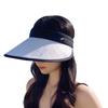 Summer Wide Brim Sun Hat For Women Folded Design Uv Protection Lightweight Polyester Fashion