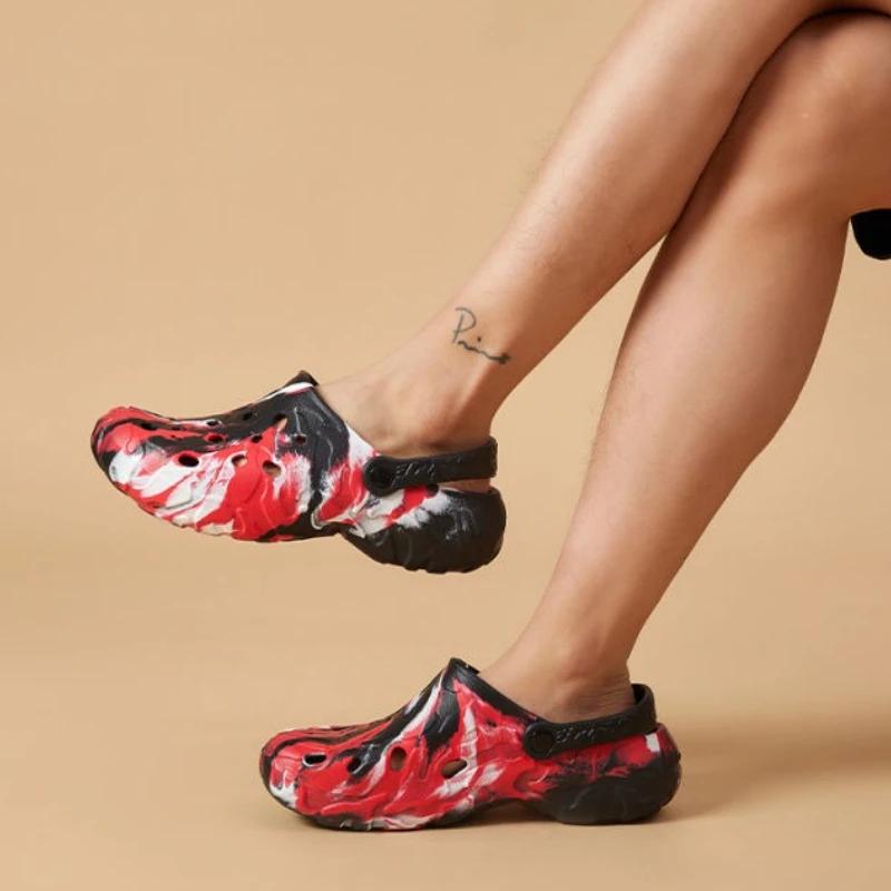 Camouflage Sandals Man Travel Shoes Beach Anti-slip Sabot Soft Pvc Trend 2025 Clappers Elegant Y2k Fun Slippers for Men