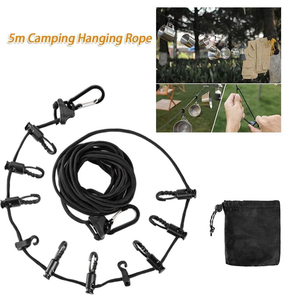 Adjustable Portable Storage Lanyard Windproof Camping Hanging Rope  Camping
