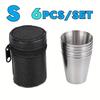 Portable Stainless Steel Cup Set For Outdoor Travel Party Whiskey Cups with Case For Picnics Hiking Camping Drinkware Supplies