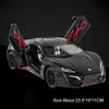 1:24 Scale GT Lykan Car Model Toy Diecast Alloy Doors Opened Sound Light Pull Back Supercar Miniature Models Collection Gifts