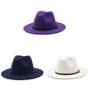 Vintage British Style Wool Felt Fedora Hat For Women With Wide Brim And Breathable Design