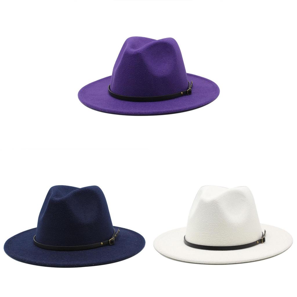Vintage British Style Wool Felt Fedora Hat For Women With Wide Brim And Breathable Design