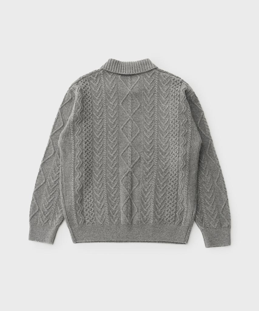 ANOTHER OFFICE Fisherman Cable Knit (Heather Gray)