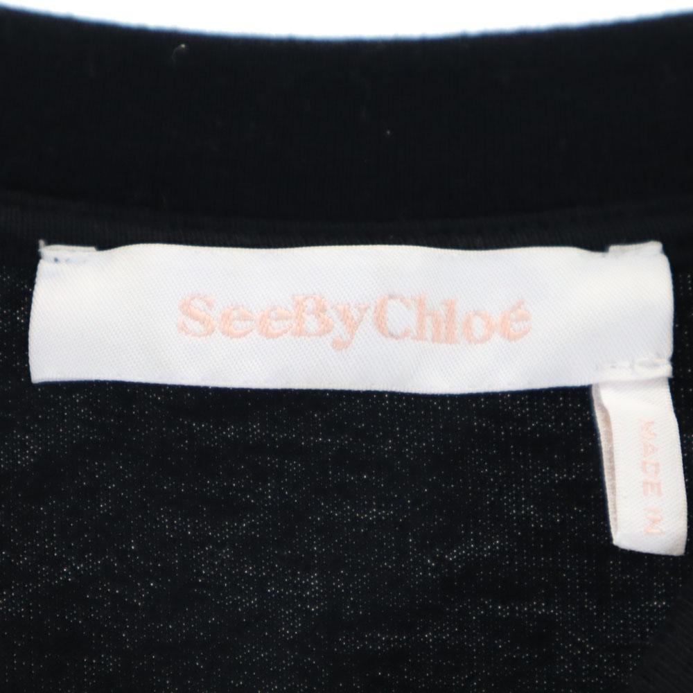 SEE BY CHLOE Kurzarm Langes Kleid S schwarz Damen Gebraucht