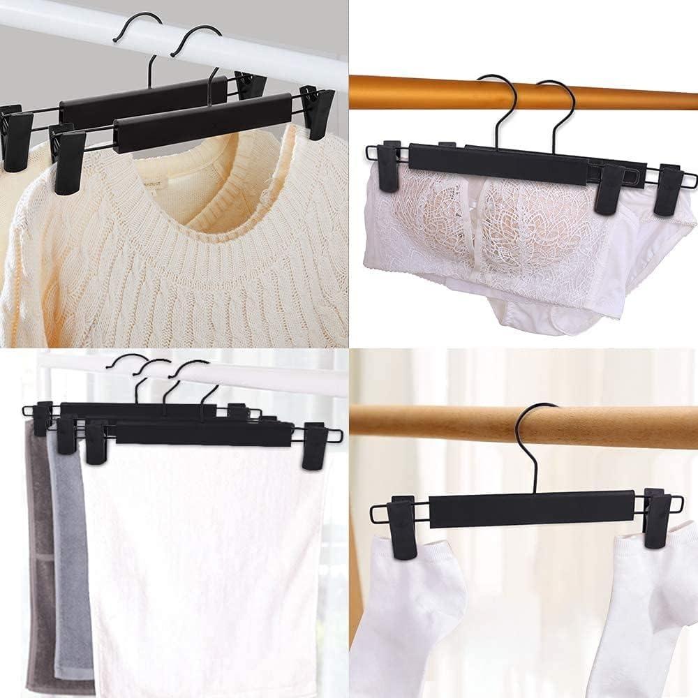Hosenbügel mit Clips, Rockbügel, 360° drehbare Haken, platzsparende Kleiderbügel für Hosen, Röcke, Kleidung, Jeans