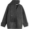 INMAN Women's Alpaca Silk Blend Double-Faced Wool Coat