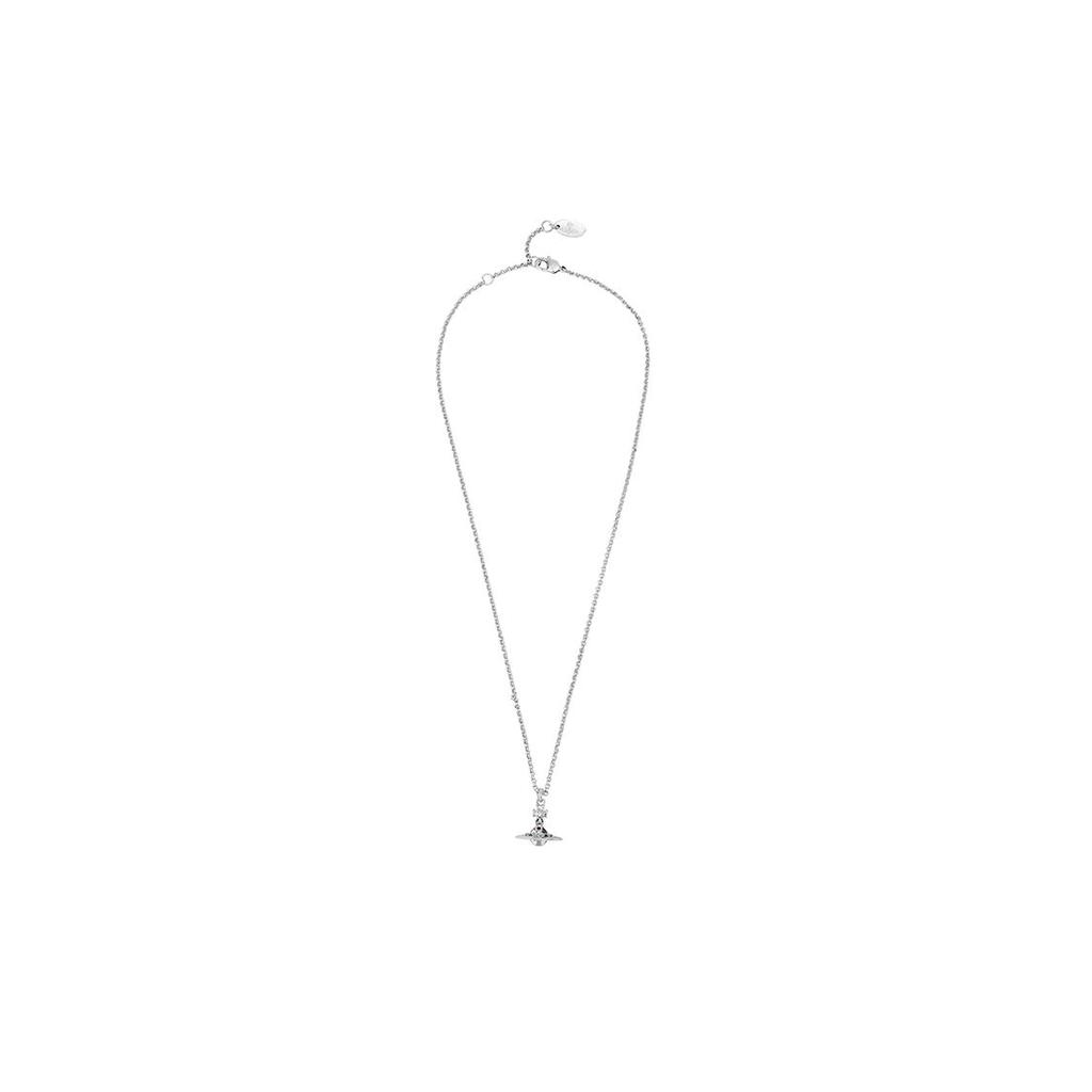 Vivienne Westwood Queen Saturn Pendant Necklace Women necklace Brass Silver 63020098W004W004