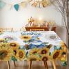 Sunflower Gnome Rectangle Table Cloth for Table Decor Holiday Party Waterproof Reusable Tablecloth for Table Kitchen Dining
