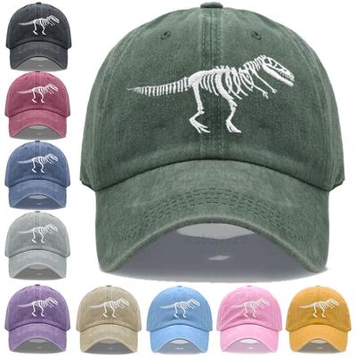 Baumwoll-Baseballkappe für Unisex WoUnisex Unisex Stickerei Dinosaurier Tyrannosaurus Rex Papa-Hut Schutz Outdoor-Sport Golfkappen