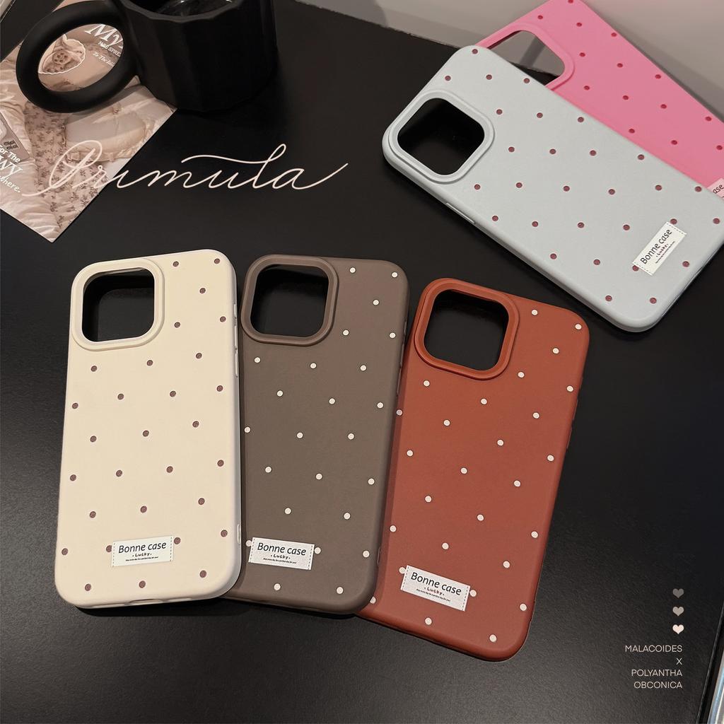 Korean Polka Dot Simple Phone Case Compatible and Suitable for iPhone 16 15 14 13/12promax