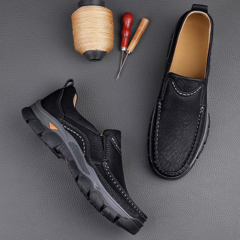 Men's Shoes Large Size Casual Outdoor Tooling Shoes Handmade Leather Shoes Simple Fashion Non-slip Wear-resistant Men's Shoes