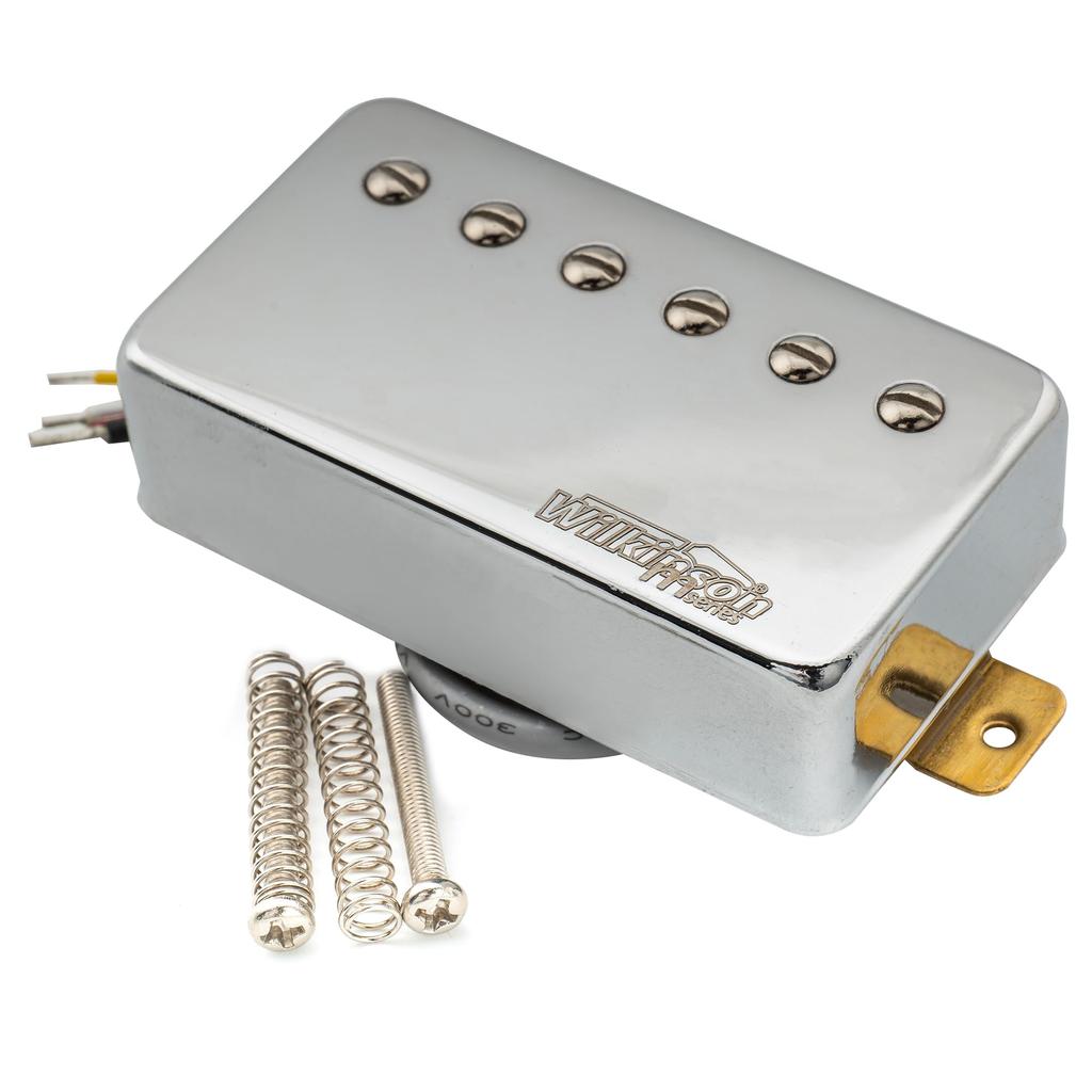 Wilkinson WOCHB Ceramic PAF Humbucker Pickup with PU Neck for Les Paul SG Electric Guitar, Chrome