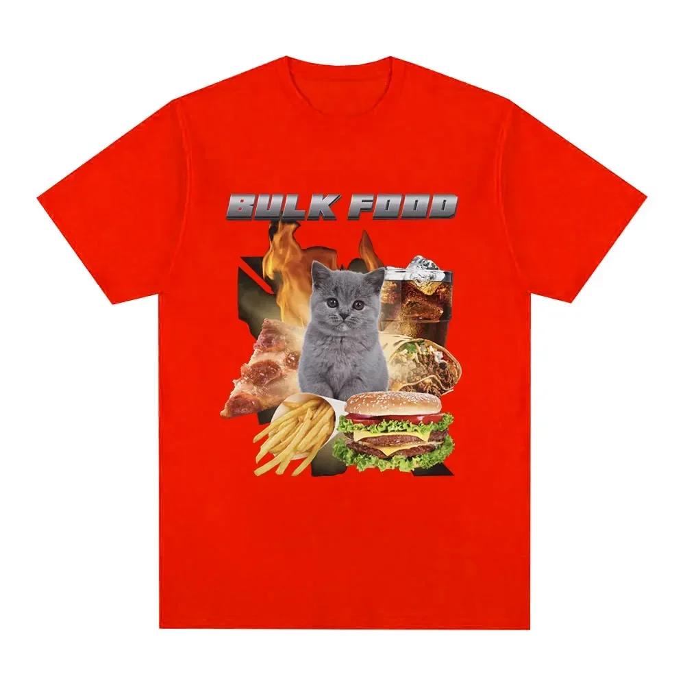 Bulk Food Cat Meme Graphic T-Shirt Women Clothing Retro Hip Hop Short Sleeve T-Shirt Casual T-Shirt Graphic T Shirts
