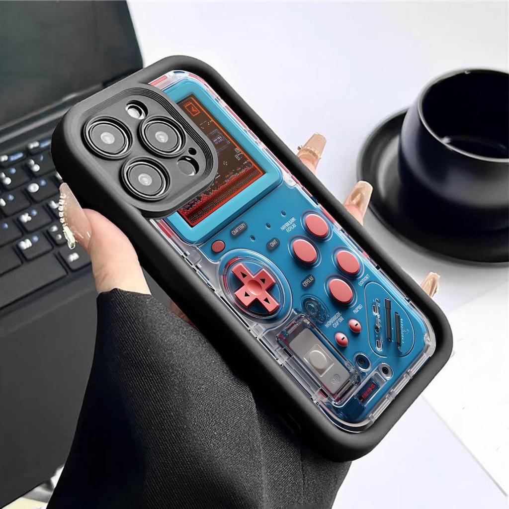 Black Groove Game Console Phone Case for iPhone 14-17 Pro Max