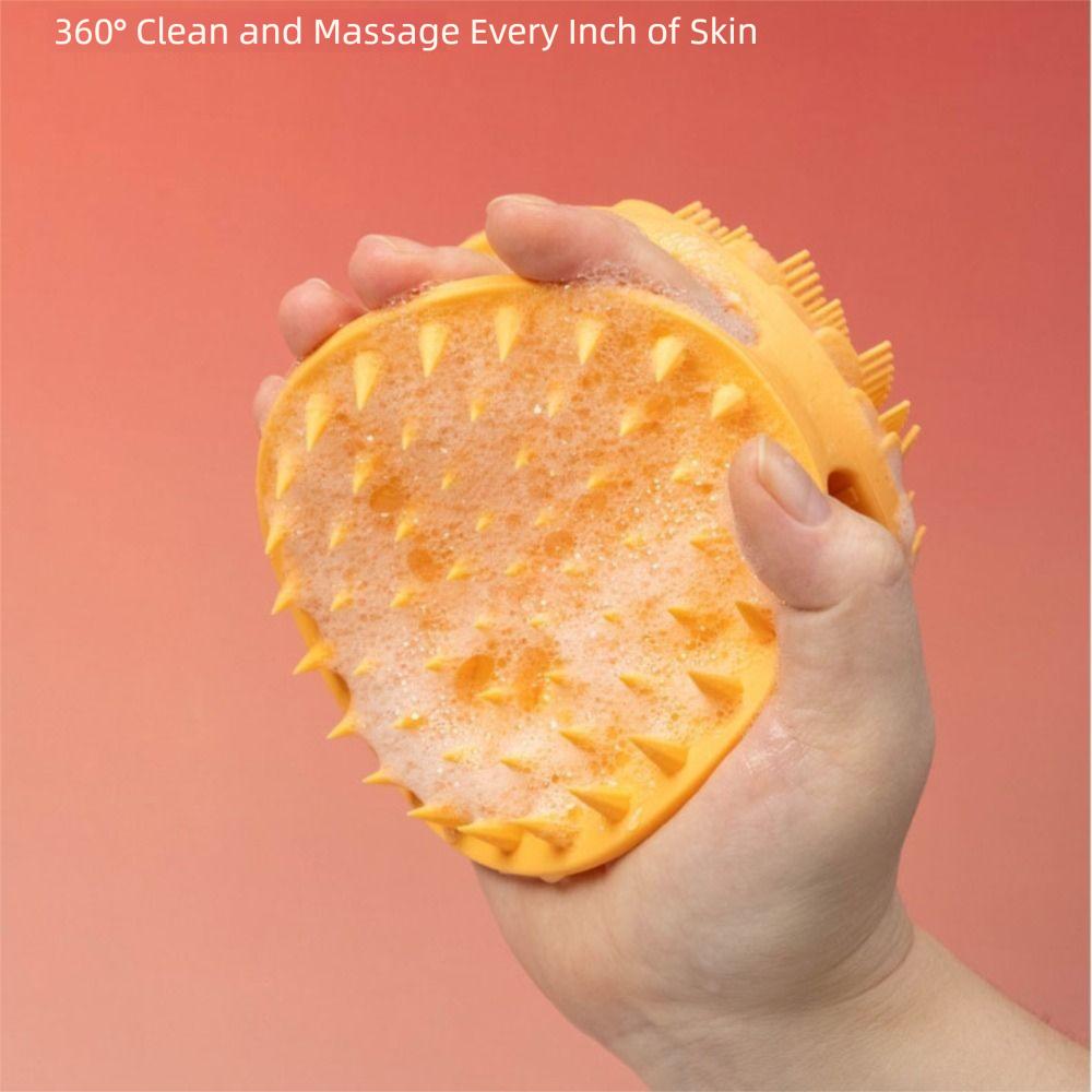 Double-sided Soft Bristle Shower Brush Silicone Bath Brush New Body Shampoo Brush  For Exfoliation