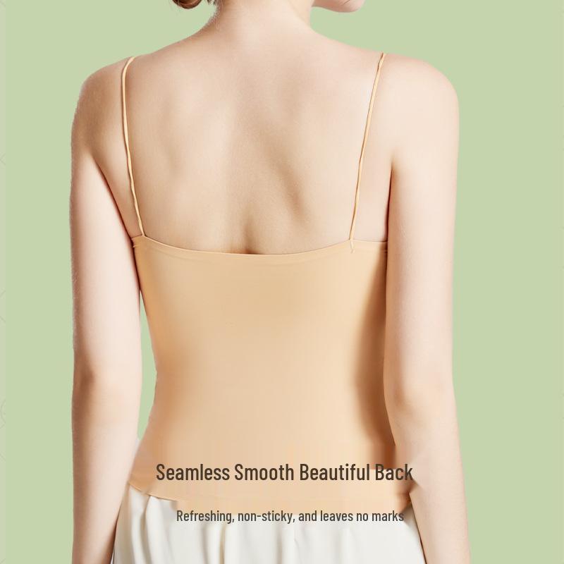 2025 New Summer Plus Size Backless Cami Tank Top with Breast Pads – All-in-One Bandeau Lingerie for Women