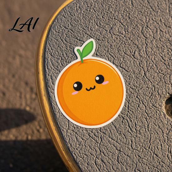 Creative Collage Materials for Students 50PCS Cartoon Orange Theme Stickers Healing Style Waterproof Vinyl Adhesive Labels Lunch Boxes Decals,