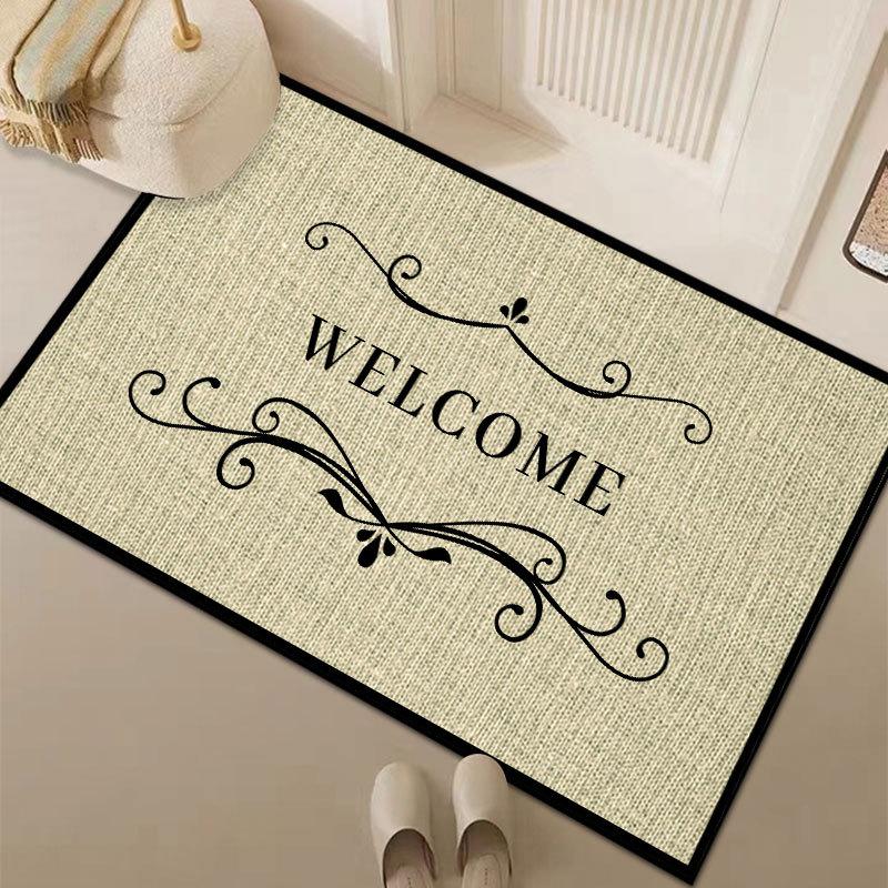 Linen Entry Door Mat Anti Slip Foot Mat At The Entrance Household Kitchen Mat Dirt Resistant Door Mat