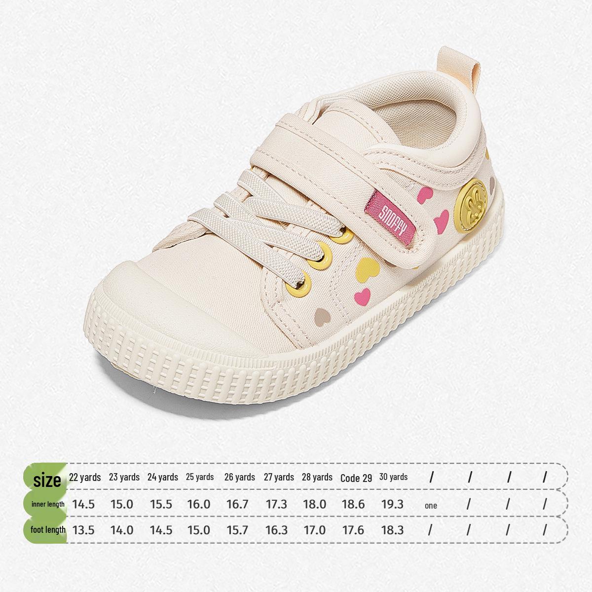 Snuffy Girls  Canvas Shoes - 2026 Spring Soft Sole Breathable Indoor Casual Footwear for Babies and Kindergarten. Size 29