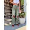 Frauen Denim Jeans Ripped Loch Gerade Hosen Damen Casual Lose Jean Hosen