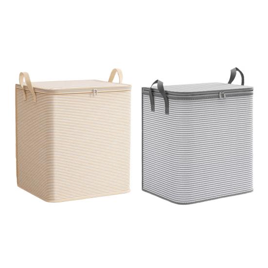 100/150/180/210ML Extra Large Clothes Storage Bag with Handle Heavy Duty Foldable Clothing Storage Bin with Lid Quilt Blanket Bedding Organizer Box