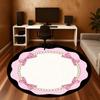1pc Pearl Bow Round Chair Mat Office Area Rug - Non-Slip, Floor Mat for Office, Bedroom, and Indoor Decor P127294