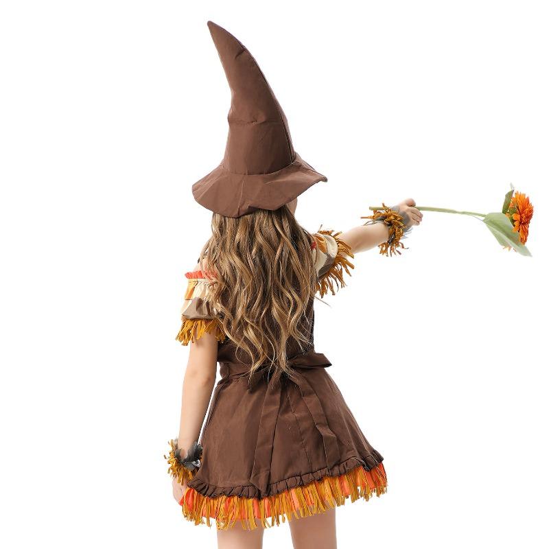 Halloween children's costumes funny dress up scarecrow pastoral farm dress up girl clown witch show costume
