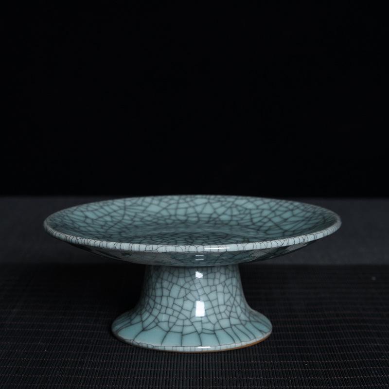 Celadon High-Footed Plate: Indoor Fruit, Dessert, Tea, Snack, Incense Burner, and Buddha Altar Offering Plate.