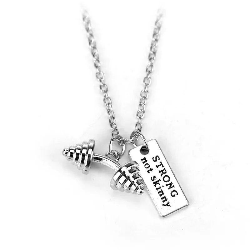 Fitness Gym Hantel Halskette Anhänger Schmuck für Bodybuilder Männer Frauen Sport Geschenk