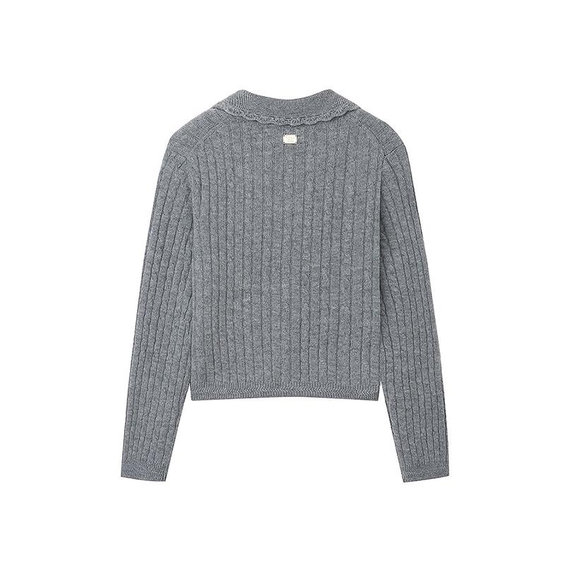 Teenie Weenie Women's Polo Collar Knit Cardigan