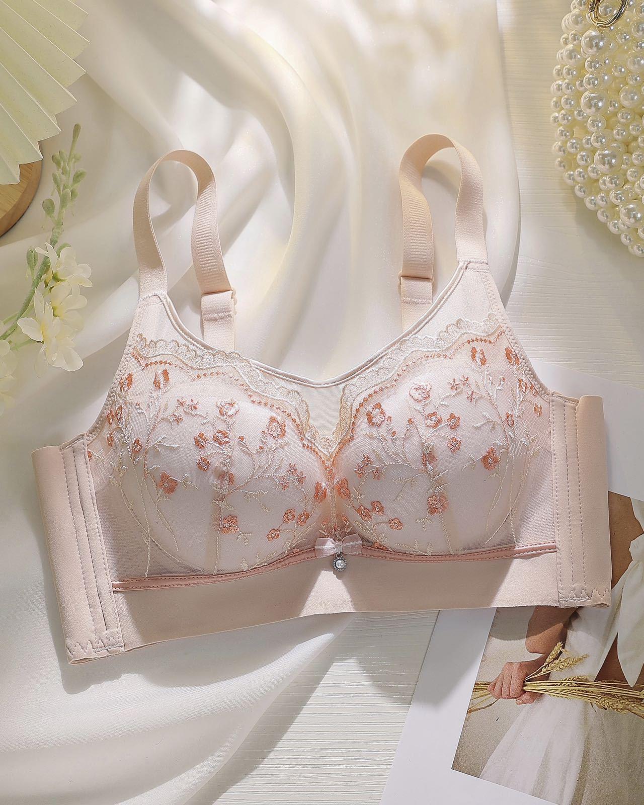 

Вышитый кружевной топ-труба: Дышащий, регулируемый бюстгальтер со сборками для осени и зимы - непровисающая, непустая чашечка 36/80